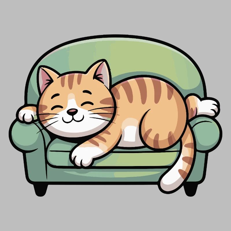 Sleeping cat on sofa