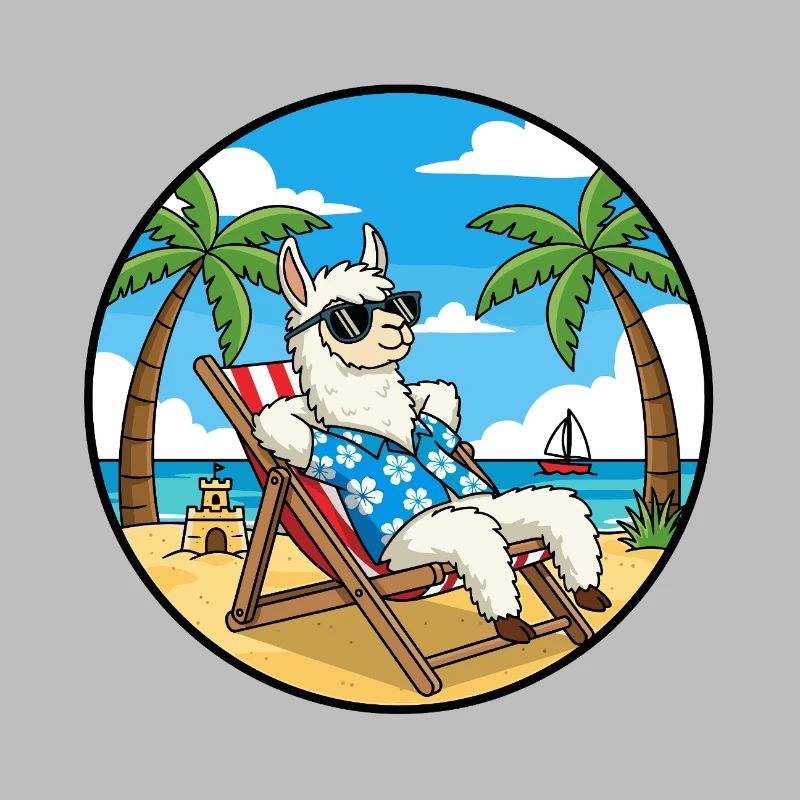 Coole Llama Beach Urlaubs-Sommer-Vibes