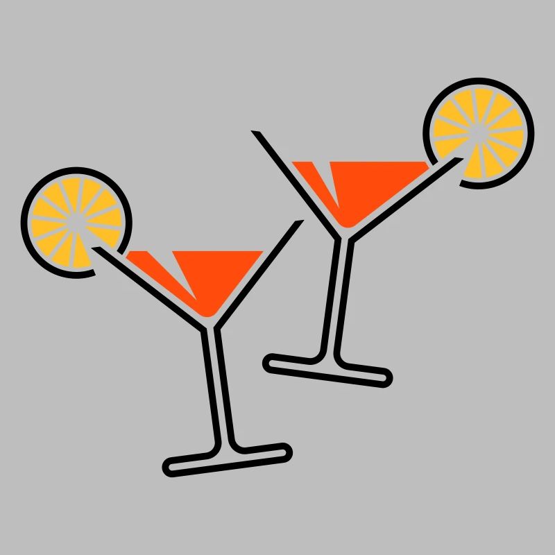 2 Cocktailgläser / Cocktail / Martini + (Orange)