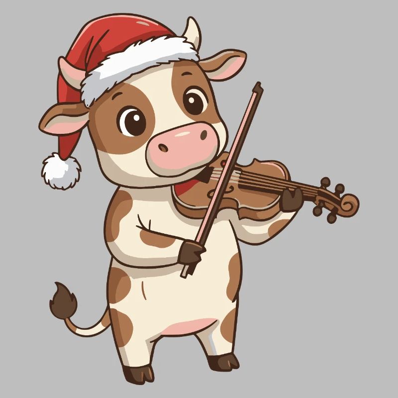 Weihnachtskuh-Farmtier spielt Geige