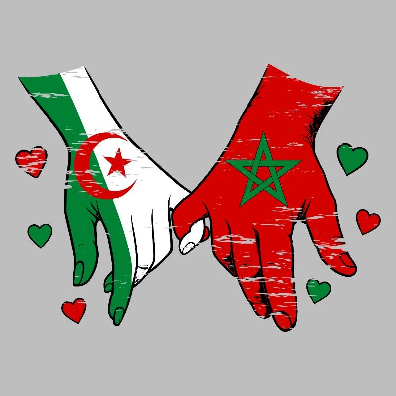 Prise de main du drapeau Algérie Maroc