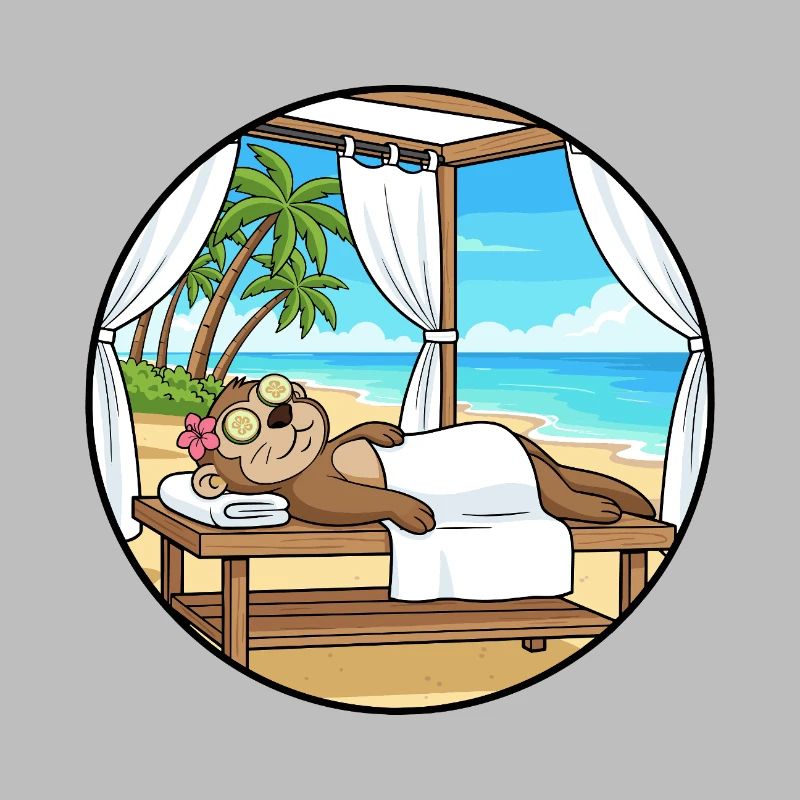 Beach Spa Monkey Ape Relaxing Art