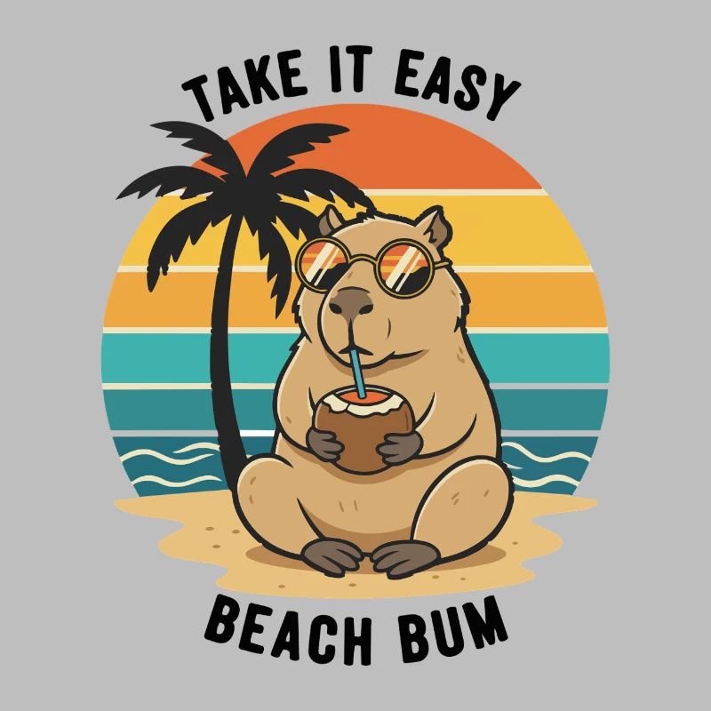 Capybara Beach Bum Take It Easy