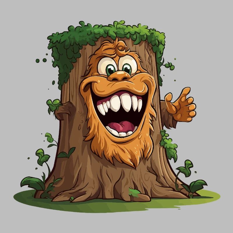 Giant tree with a broad grin