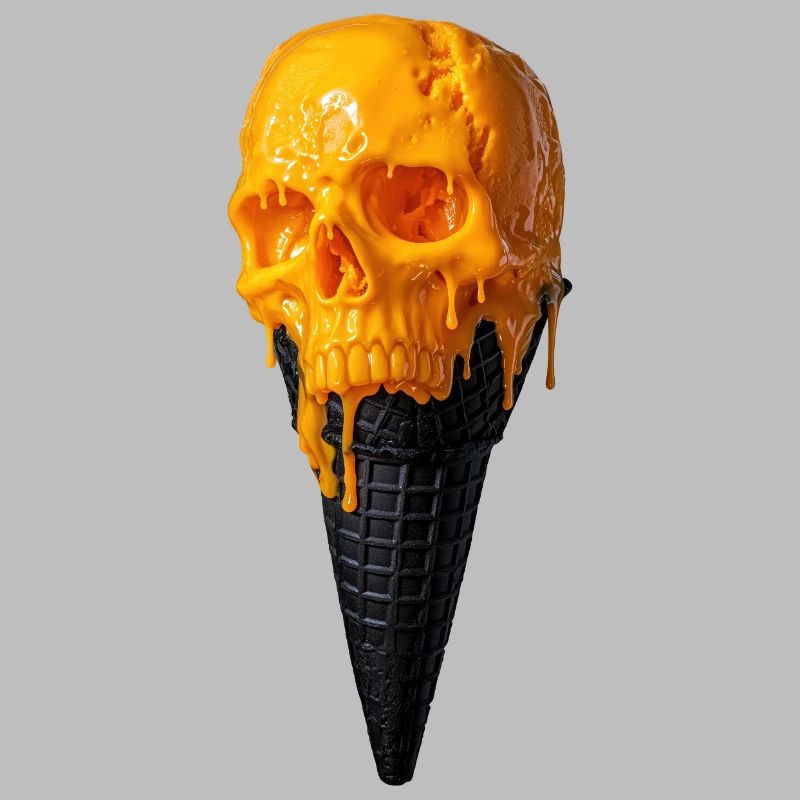 Schmelzender Schädel Eis am Cone