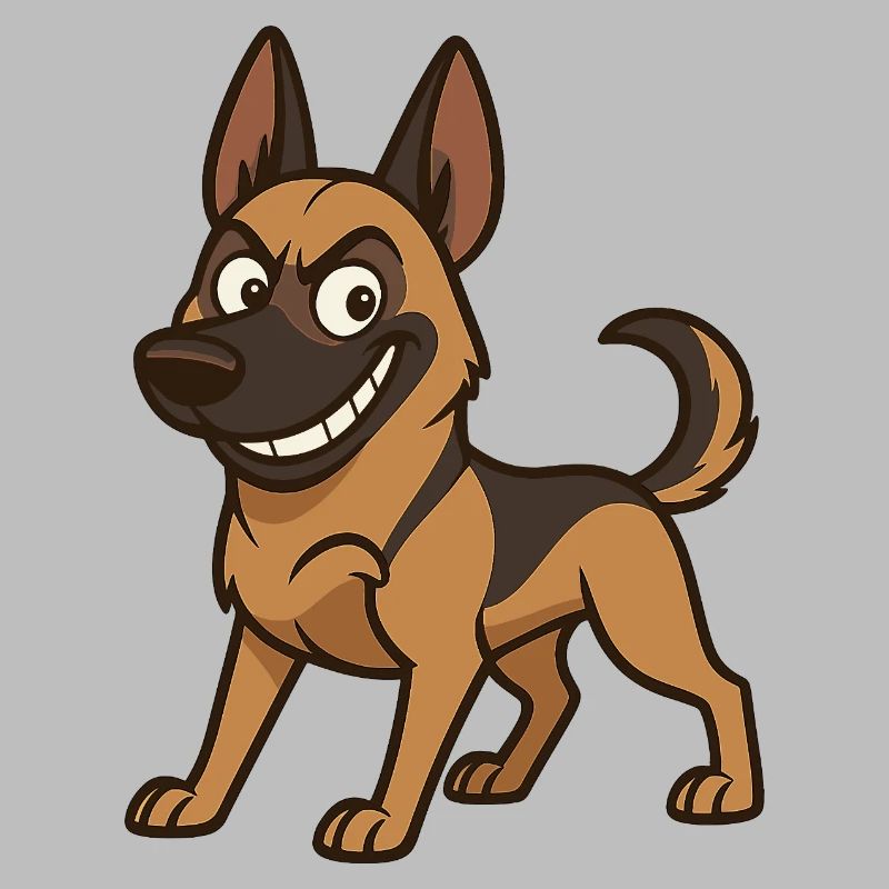 Frecher Malinois Comic Hund