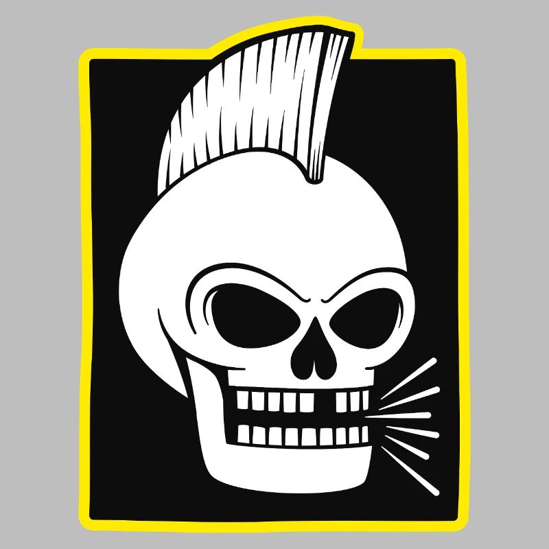 Punk Rock Skull With Mohawk