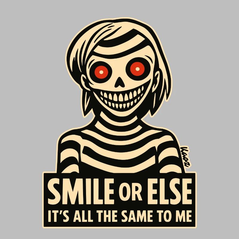 Skeletal smile with message