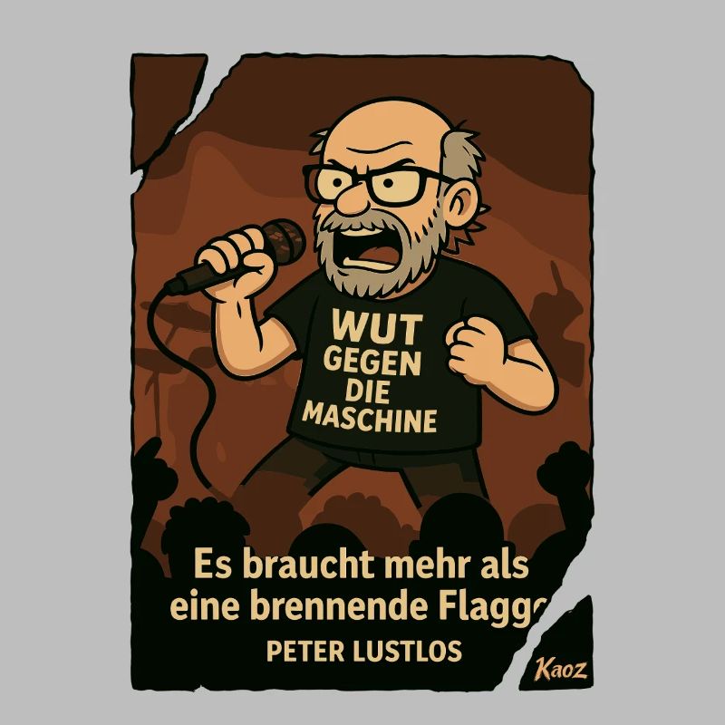 Protester Peter Listless with microphone
