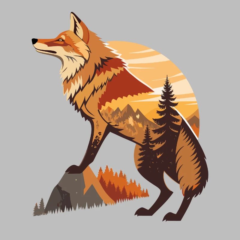 forest landscape with fox nature fox animals