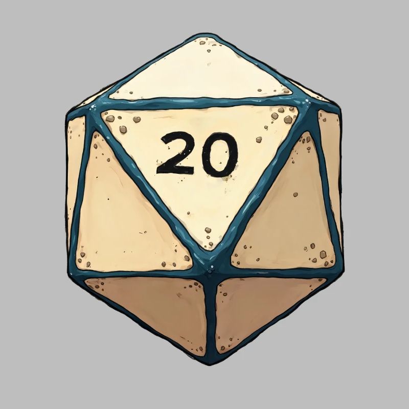 D20 Dice with only 20 – Lucky Dice Design
