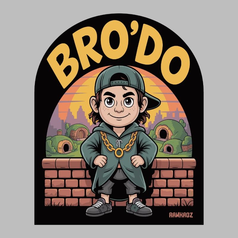 BRO’DO avec le gamin de dessin animé à une seule bague dans le ghetto