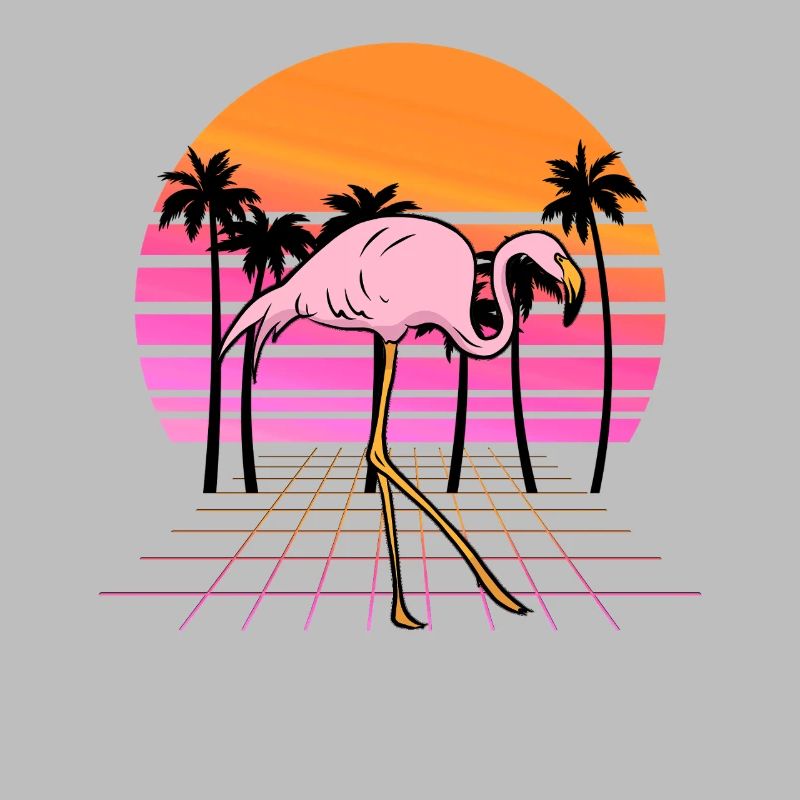 Flamingo Neon Sunset Rétro