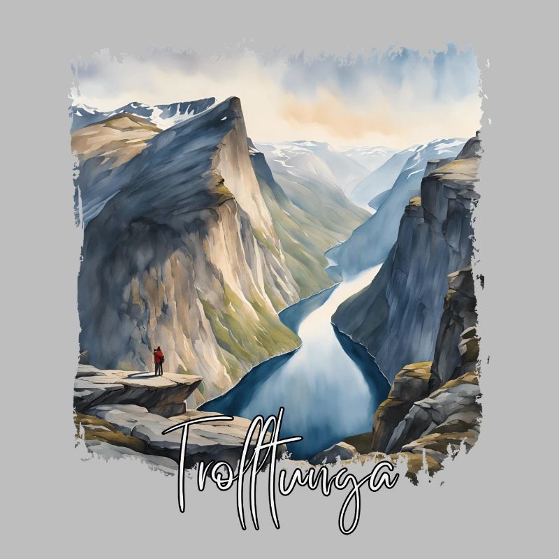 Watercolor by Trolltunga, Trolltunga Norway