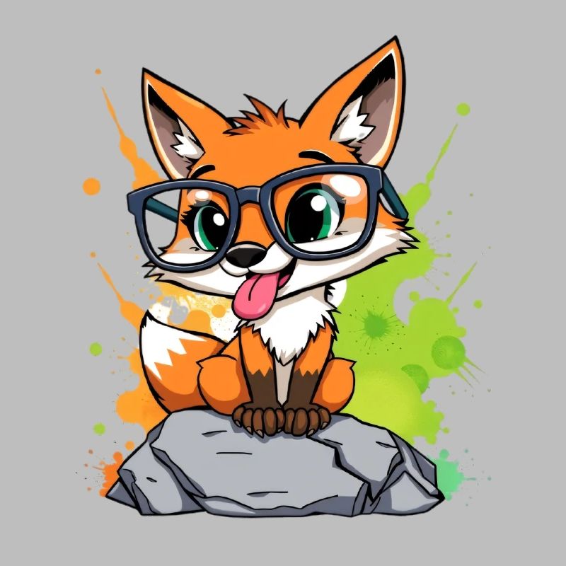 Spectacled fox on stone