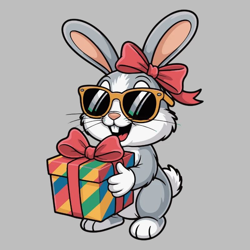 Happy bunny with gift