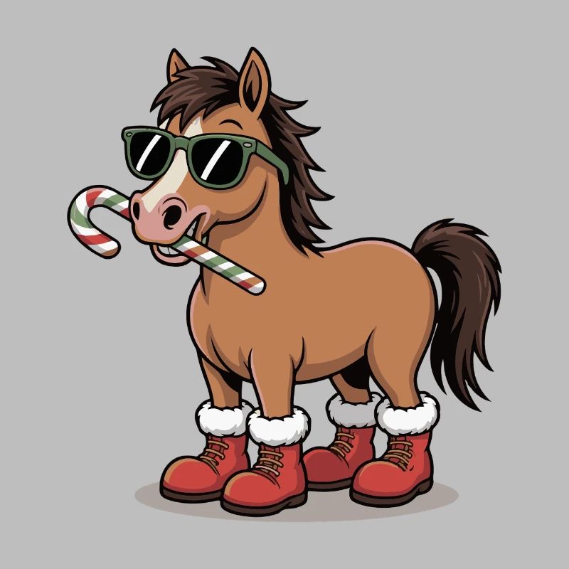 Cheval d’hiver dans le style canne d’orge