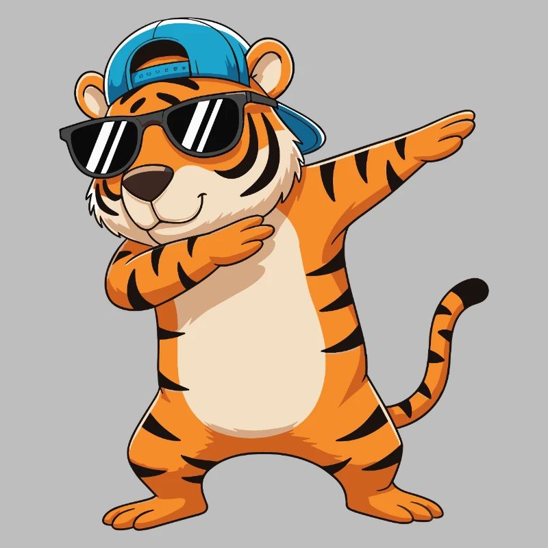 Dessin animé de lunettes de soleil Tigre à Dapping Cool