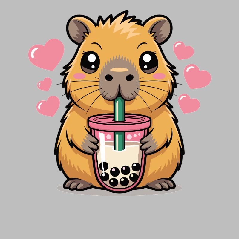 Capybara Bubble Tea Shirt Boba Tee Tier