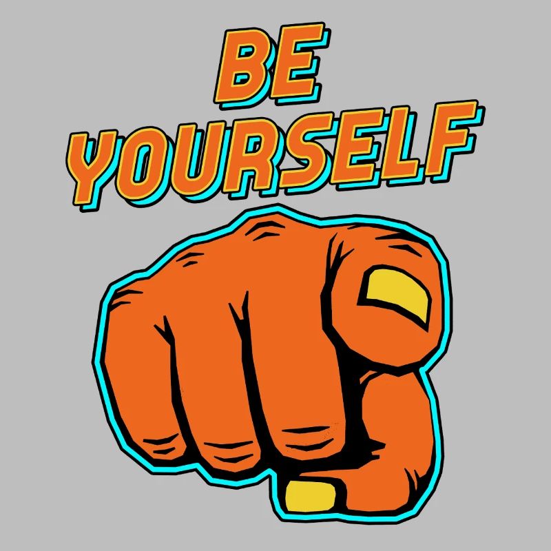 Be Yourself Pointing Hand Pop Art Quote