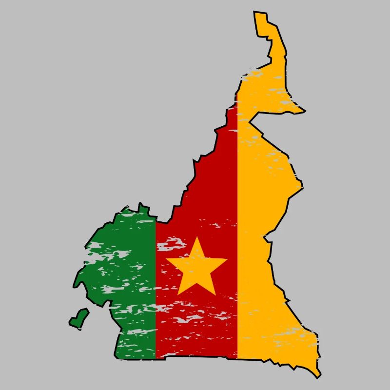 Cameroon Flag Map used