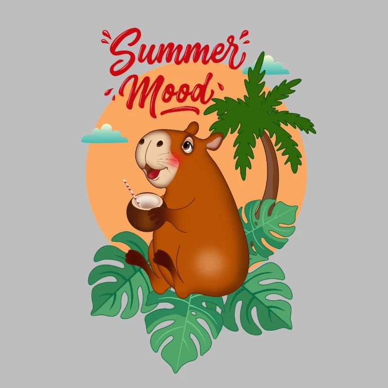 Tropical Capybara with Coconut