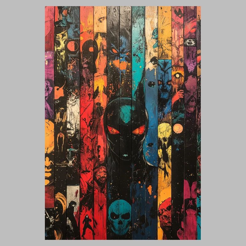 Farbige Schädel-Panel-Kunst