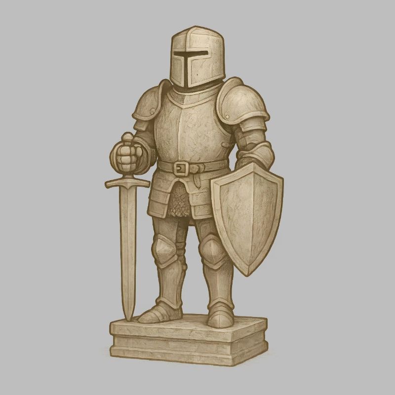 Ritterliche Samurai-Figur im Stone-Style