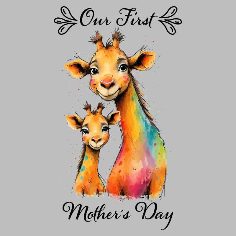 Erster Muttertag: Giraffen-Mama & Kind