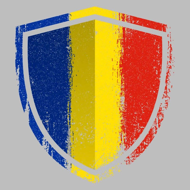 Distressed Blue Yellow Red Shield