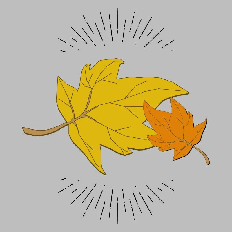 Herbstblatt mit Strahlen