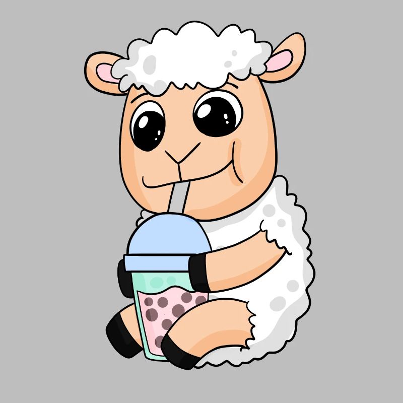 Sheep bubble tea motif