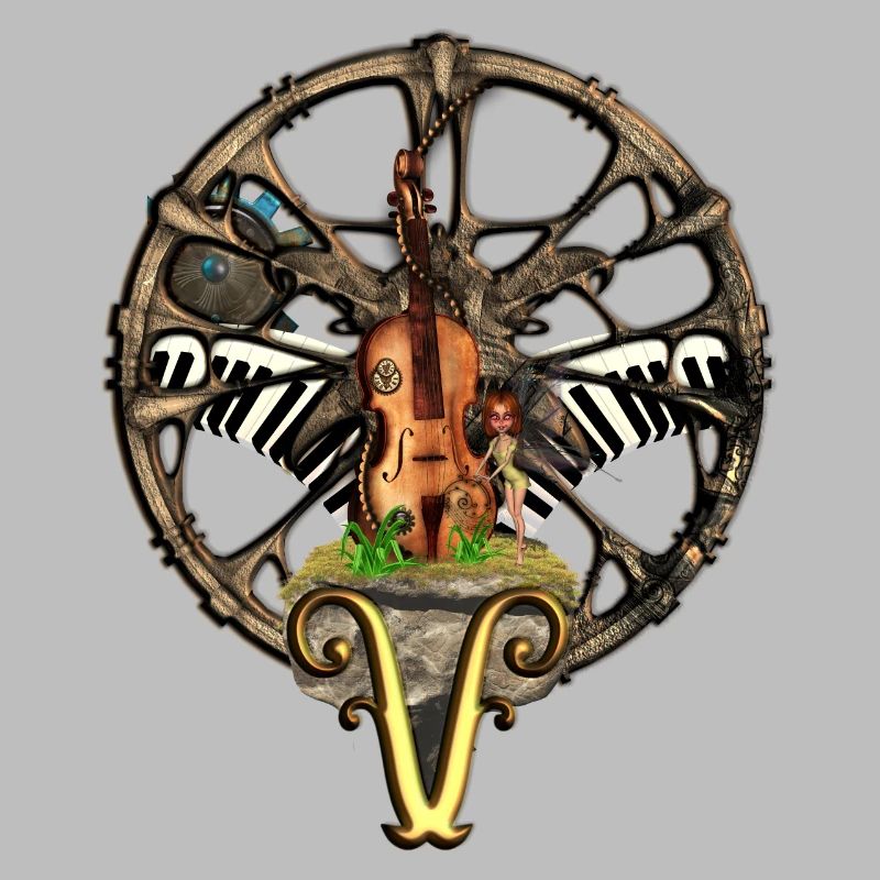 Violon steampunk avec petite fée