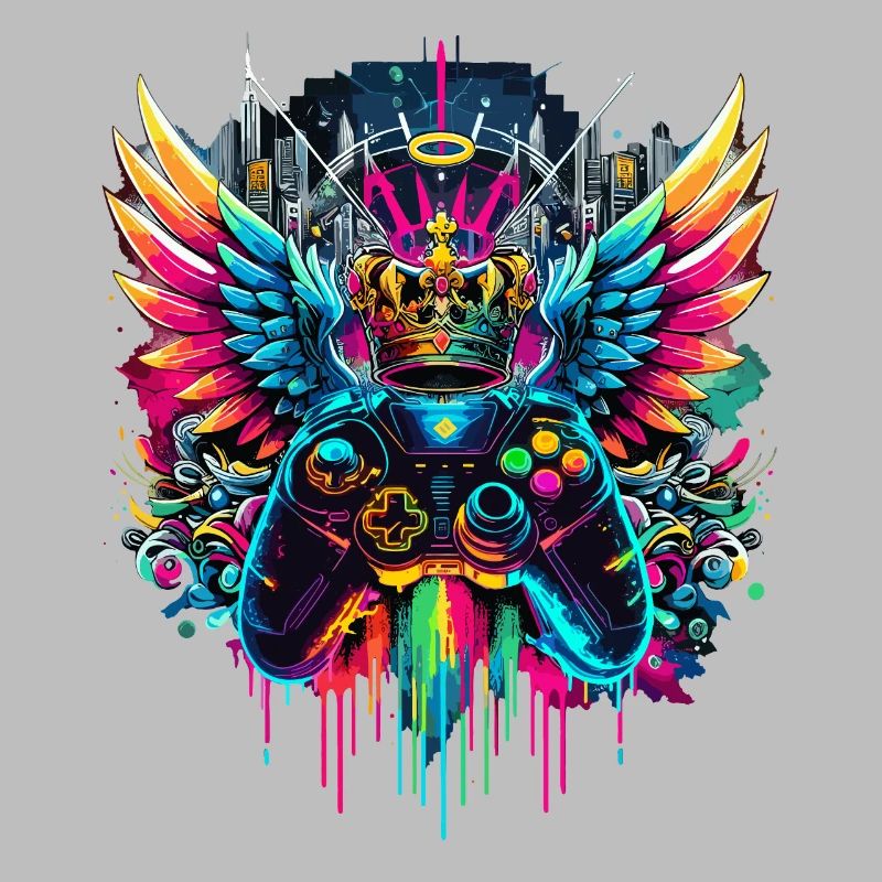 Gaming König Controller Flügel Graffiti