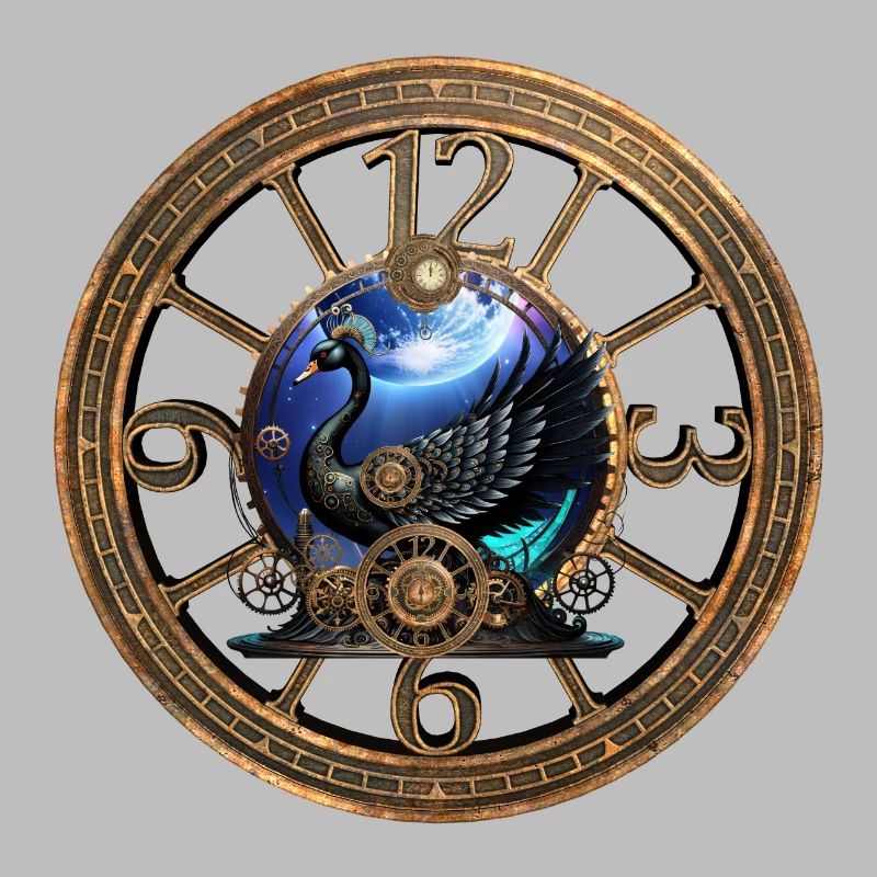 Schwarzer Steampunk-Schwan