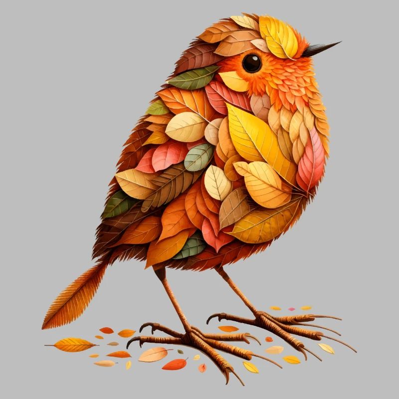 Un oiseau, conçu à partir de différentes feuilles