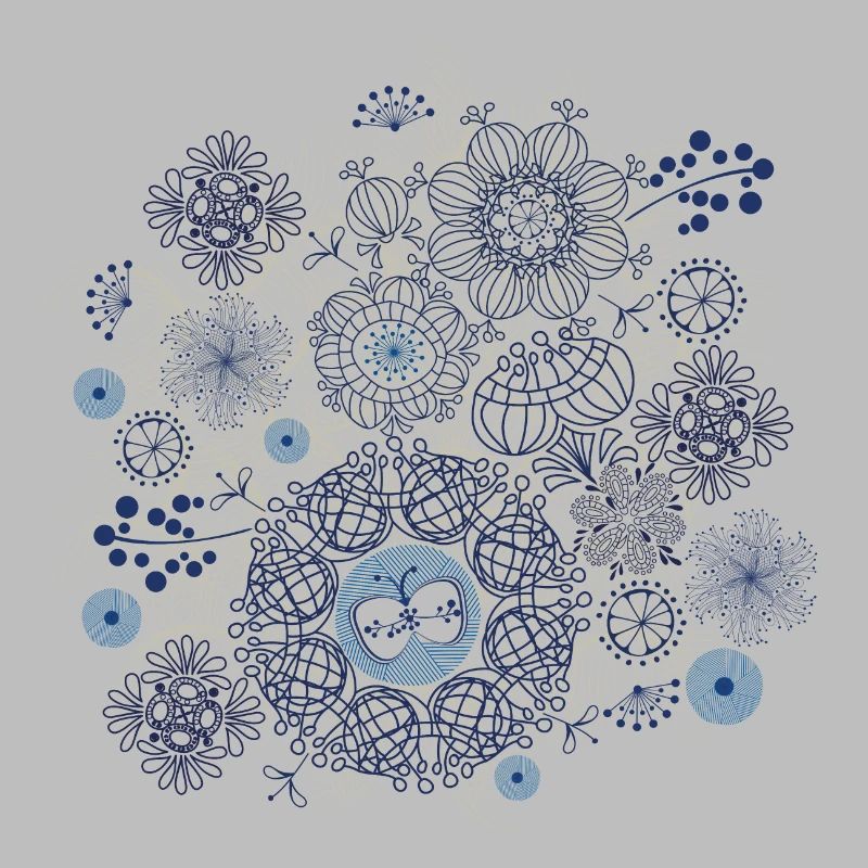 Abstract fireworks pattern in blue and gold