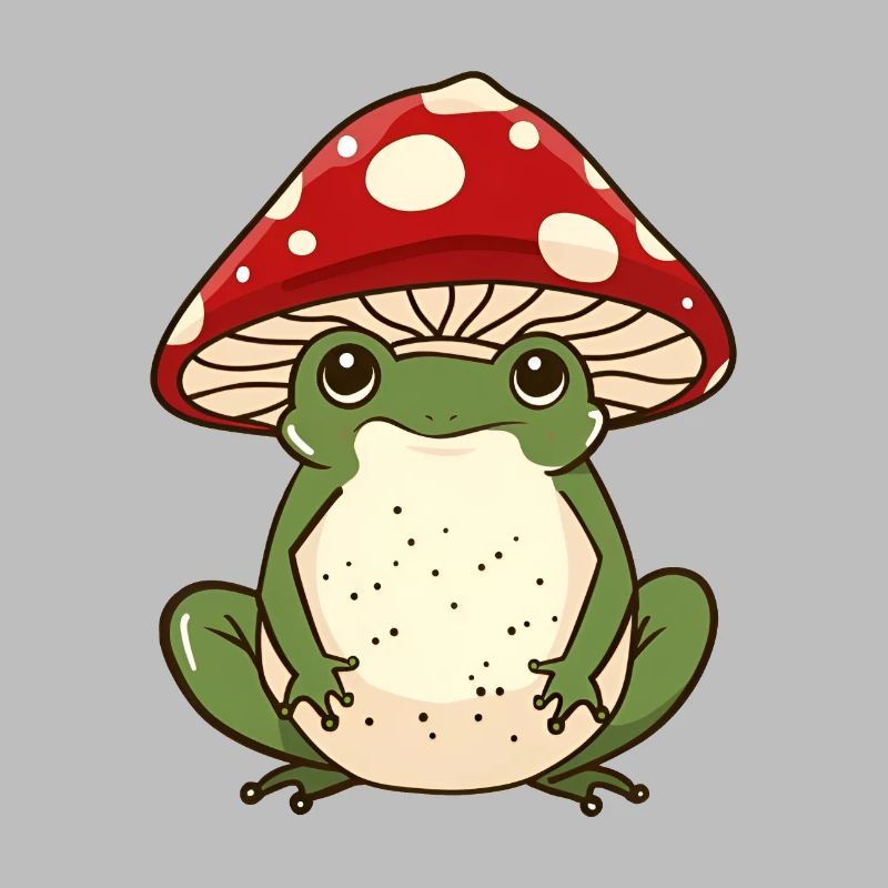 Mushroom Cap Frog Whimsy