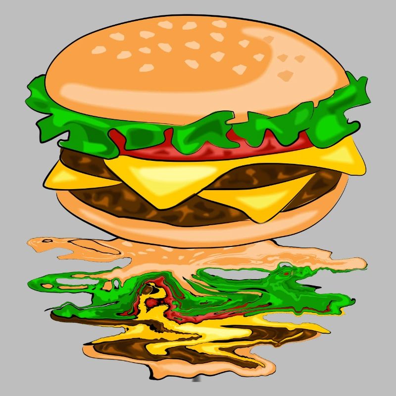 Hamburger with a reflection