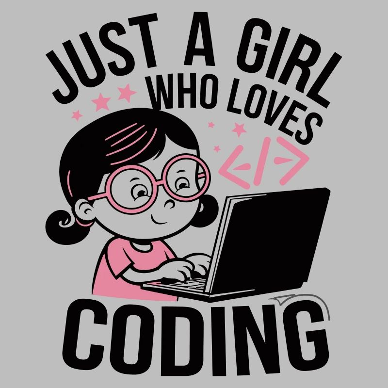 Nur ein Mädchen, das das Programmieren liebt