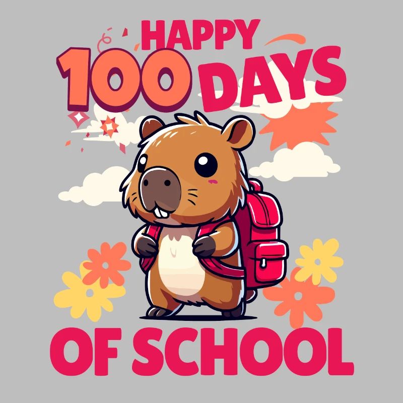 100 Tage Schule – Süßes Capybara-Design