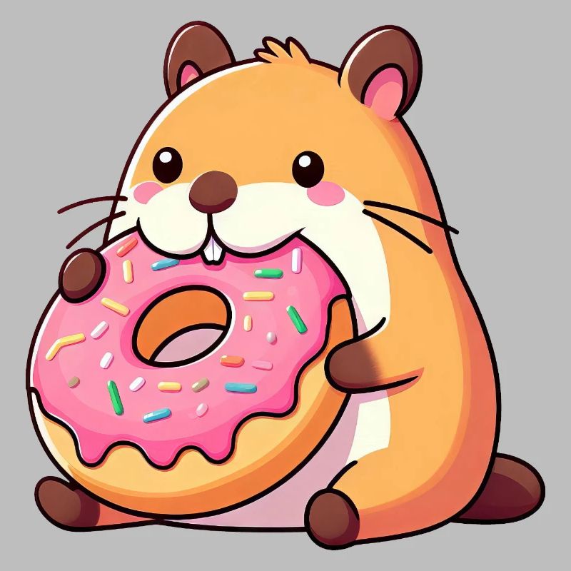 Mignon Capybara Hamster Cochon d’Inde Beignet