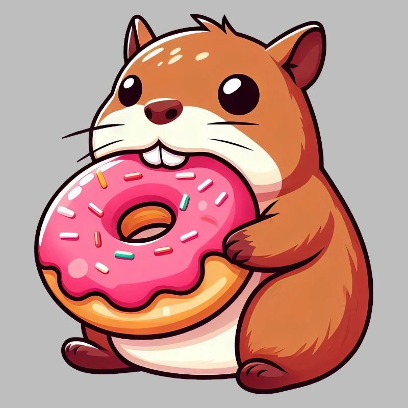 Mignon Capybara Hamster Cochon d’Inde Dessin animé
