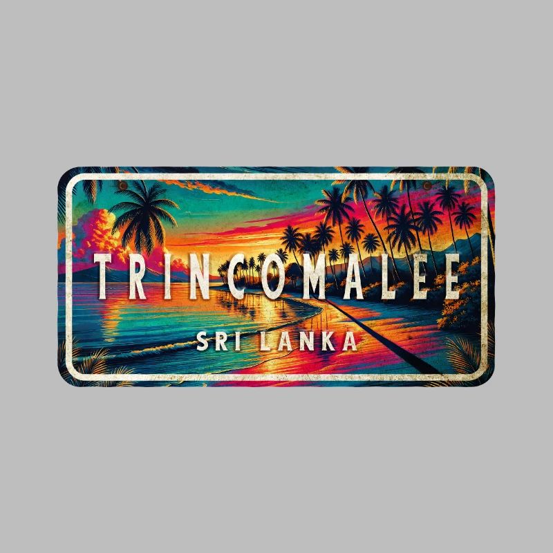 Trincomalee Beach Panneau de coucher de soleil