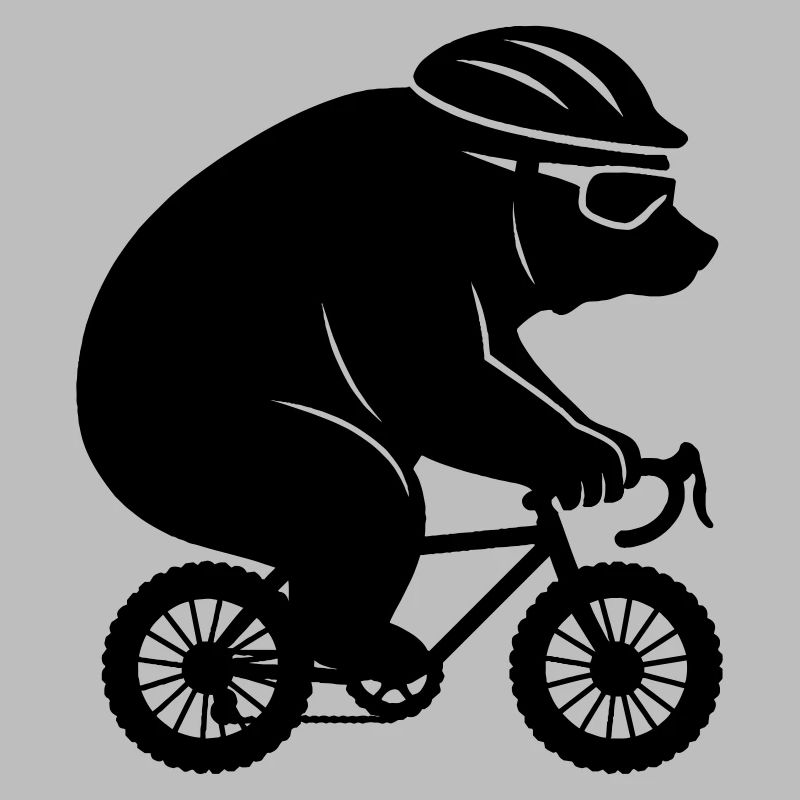 Ours géant sur un minuscule vélo de gravier