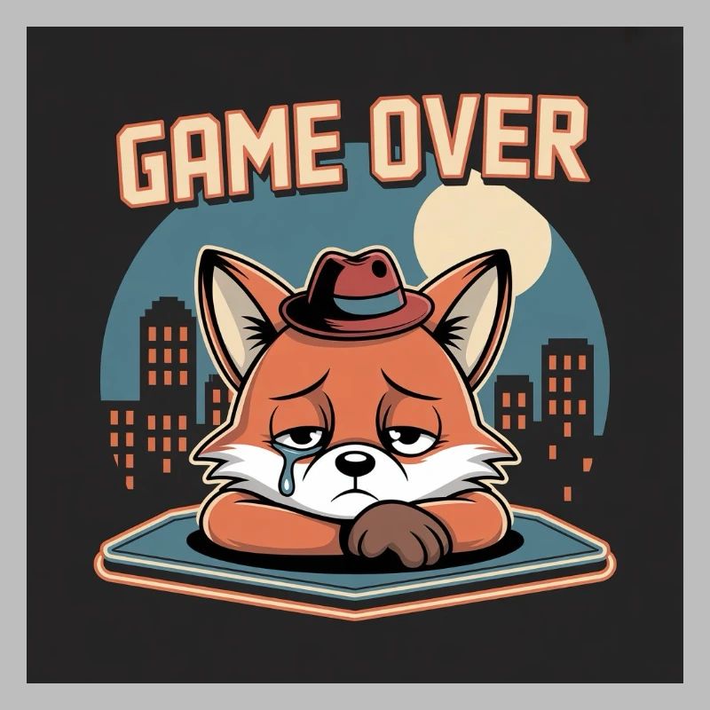 Clone avec Game Over et mascotte grise