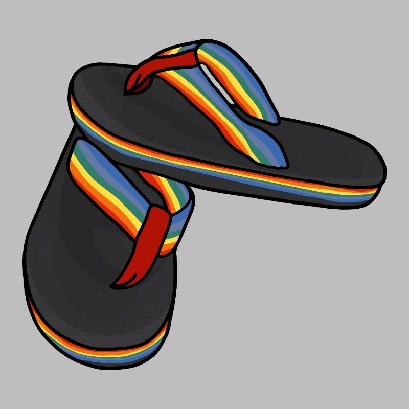 Rainbow Flip Flops 70s, 80s and 90s Vintage