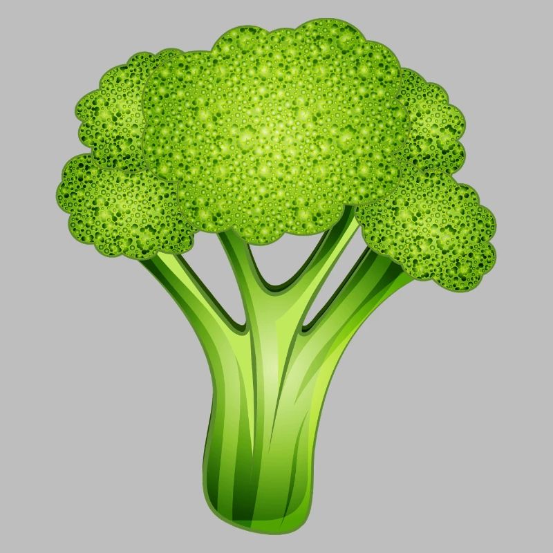 Bright green broccoli in a stylish comic style