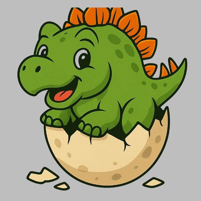Cute dinosaur offspring on egg
