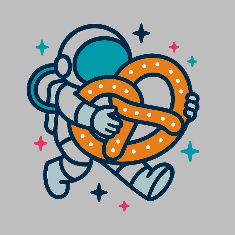 Astronaut mit Brezel